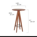 Ver imagem 2 de Mesa Alta Bistrô Berlim 65x104 Cm Tampo MDF Base Madeira Maciça Imbuia