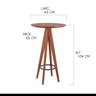 Mesa Alta Bistrô Berlim 65x104 Cm Tampo MDF Base Madeira Maciça Imbuia - 2