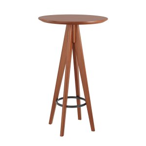 Mesa Alta Bistrô Berlim 65x104 Cm Tampo MDF Base Madeira Maciça Imbuia