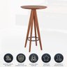 Mesa Alta Bistrô Berlim 65x104 Cm Tampo MDF Base Madeira Maciça Imbuia - 3