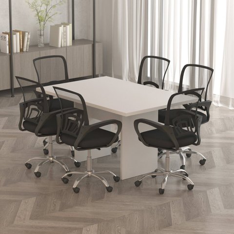 Mesa para Reunião 6 Lugareso 136cm x 90cm Branco