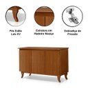 Ver imagem 3 de Cristaleira 2 Portas e Balcão Buffet 3 Portas 100% Madeira Ásia Castanho
