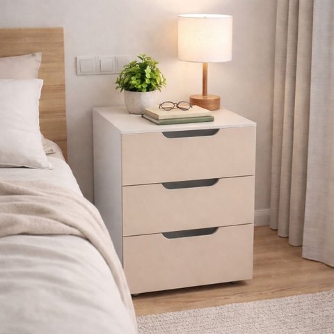 Gaveteiro Mesa de Cabeceira 3 Gavetas 40cm Madri Politorno Móveis