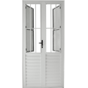 Ver imagem 3 de Porta de Giro Alumínio Branco Abertura Central 2f C/ Postigo e Grade Maxx - 210x120