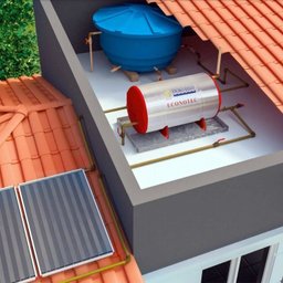 Kit de Aquecimento Solar 2 Placas solares e Reservatório com capacidade 400 Litros Ouro Fino - 2
