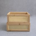Ver imagem 5 de Kit 2 caixas organizadoras de bambu e palhinha - Oikos