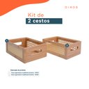 Ver imagem 2 de Kit 2 caixas organizadoras de bambu e palhinha - Oikos