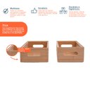 Ver imagem 3 de Kit 2 caixas organizadoras de bambu e palhinha - Oikos