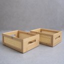 Ver imagem 6 de Kit 2 caixas organizadoras de bambu e palhinha - Oikos