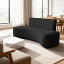 Ver imagem 1 de Sofá Feijão Orgânico Curvo 3 Lugar Suede Sala Contemporânea:preto