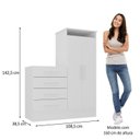 Ver imagem 3 de Quarto de Bebe Cômoda 4 Gavetas 2 Portas com Berço Espresso Moveis