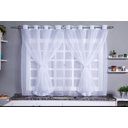 Ver imagem 1 de Cortina de Cozinha Branca de Voil Duplo + Laço Amarri
