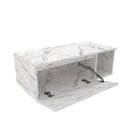 Ver imagem 3 de Gabinete Suspenso de Banheiro em Mdp 80cm Branco Marmorizado 1 Porta e Nicho Lateral Balcão sem Cuba