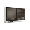 Ver imagem 1 de Armário Aéreo Cozinha Modulado Alpha 2500 C/ 2 Portas C/ Vidro 120cm Branco - Carraro