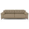 Sofá Living 3 lugares 212cm Agostino Pés Design em Ferro Couro Bege G52 - Gran Belo - 2