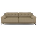 Ver imagem 2 de Sofá Living 3 lugares 212cm Agostino Pés Design em Ferro Couro Bege G52 - Gran Belo