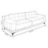 Sofá Living 3 lugares 212cm Agostino Pés Design em Ferro Couro Bege G52 - Gran Belo - 3