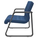 Ver imagem 5 de Cadeira de Escritório Recepção com Braço Fixa Preta Lev P03 Crepe Azul - Lyam Decor