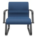 Ver imagem 1 de Cadeira de Escritório Recepção com Braço Fixa Preta Lev P03 Crepe Azul - Lyam Decor