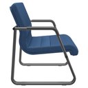 Ver imagem 6 de Cadeira de Escritório Recepção com Braço Fixa Preta Lev P03 Crepe Azul - Lyam Decor