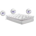 Ver imagem 2 de Colchão Solteiro Cama Inbox Molas Ensacadas 88x188 Confort Snow