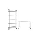 Ver imagem 1 de Conjunto Mesa Minimalista e Estante Ártemis Branco Preto