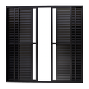 Ver imagem 2 de Porta Balcão de Aluminio Preto 6 Folhas com Trinco 2,10x1,50