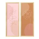 Ver imagem 4 de Trio de Quadros Decorativos Folhagens Rosa Plantas