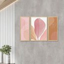 Ver imagem 2 de Trio de Quadros Decorativos Folhagens Rosa Plantas