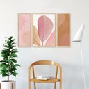 Ver imagem 3 de Trio de Quadros Decorativos Folhagens Rosa Plantas