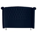 Ver imagem 2 de Kit Cabeceira de Cama Box e Calçadeira Baú Luxo King 195 Cm Suede Azul Marinho Eli Móveis