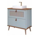 Ver imagem 2 de Gabinete para Banheiro com Cuba Mily Espresso Móveis Verde/Pistache