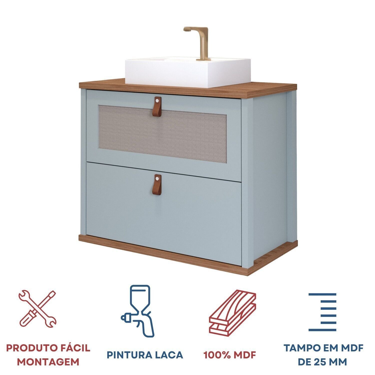 Gabinete para Banheiro com Cuba Mily Espresso Móveis - 10