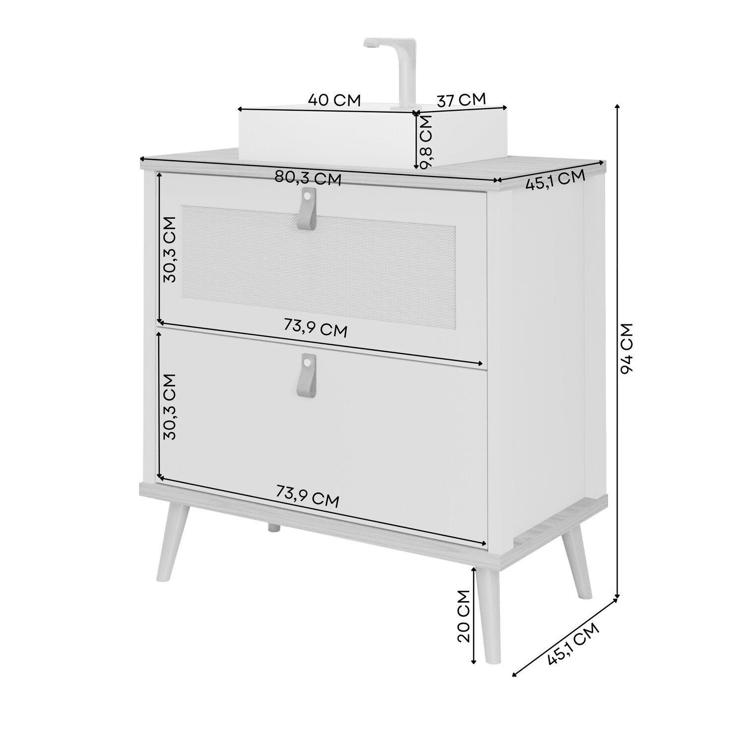 Gabinete para Banheiro com Cuba Mily Espresso Móveis - 3