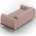 Ver imagem 6 de Sofá 3 Lugares para Sala de Estar Molino 210 Cm D02 Pés D'ouro Veludo Rosê C-305 - Lyam Decor