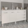 Balcão Armário Cozinha Gabinete para Pia 148 Cm 3 Gavetas e 3 Portas Deise Branco - 5