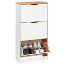 Ver imagem 3 de Sapateira em Madeira Maciça 3 Portas 18 Pares Basil Mel Branco Idimex