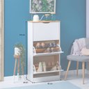 Ver imagem 7 de Sapateira em Madeira Maciça 3 Portas 18 Pares Basil Mel Branco Idimex