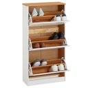 Ver imagem 3 de Sapateira em Madeira Maciça 3 Portas 18 Pares Basil Mel Branco Idimex