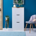 Ver imagem 4 de Sapateira em Madeira Maciça 3 Portas 18 Pares Basil Mel Branco Idimex