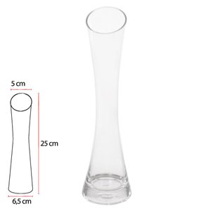 Vaso Tulipa Solitario Vidro (transparente) 25cm Decorativo