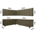 Ver imagem 6 de Kit Canto Alemão Liso para Casa Cozinha 1,25x1,60m Veludo Marrom Sofa Store