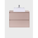 Ver imagem 3 de Gabinete para Banheiro com Cuba e Espelho Redondo 80cm Mdf Rosa Dubai - On Móveis