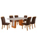 Ver imagem 2 de Mesa de Jantar Carolina Tampo 180cm MDF com Vidro Canto Copo e 6 Cadeiras Melissa