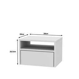 Mesa de Cabeceira Suspensa 390x300 com 1 Gaveta Mdp Netmobil - Branco - 4