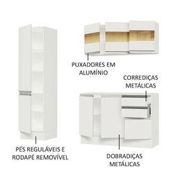 Armário de Cozinha Compacta 100% MDF 170 cm Branco Smart Madesa 01 - 5