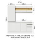 Ver imagem 4 de Armário de Cozinha Compacta 100% MDF 170 cm Branco Smart Madesa 01