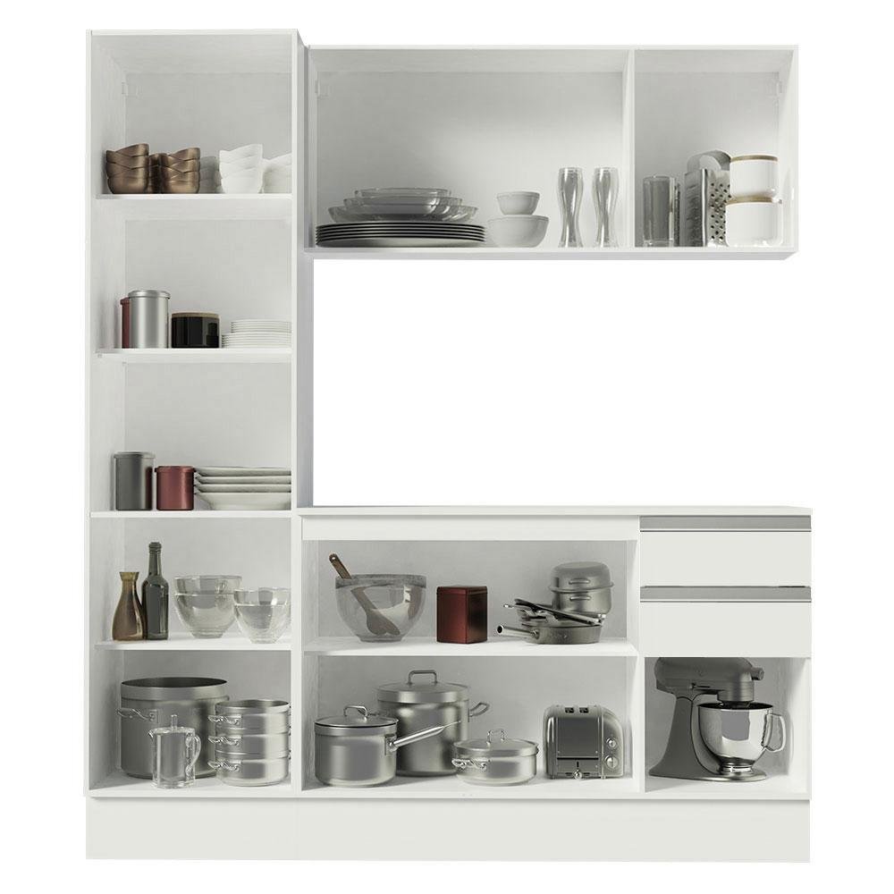 Armário de Cozinha Compacta 100% Mdf 170 Cm Branco Smart Madesa 01 - 5