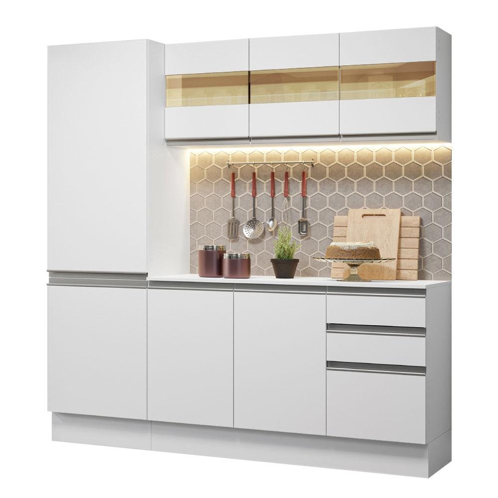 Armário de Cozinha Compacta 100% Mdf 170 Cm Branco Smart Madesa 01 - 2
