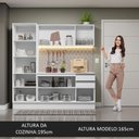 Ver imagem 7 de Armário de Cozinha Compacta 100% MDF 170 cm Branco Smart Madesa 01
